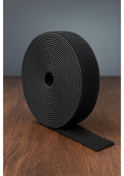 Cırt Cırt Sabitleyici Kablo Düzenleyici - 5 Metre X 1cm Kolay Kullanım, Bahçe Ve Ev İçin Pratik Çözüm Siyah