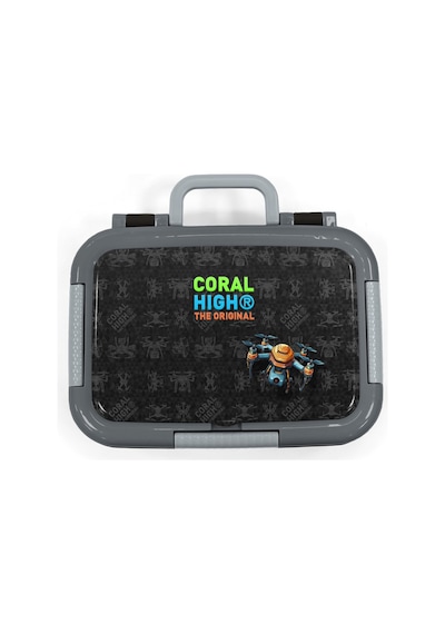 Coral High Kids Siyah Drone Desenli Paslanmaz Çelik Beslenme Kabı 39198 Siyah