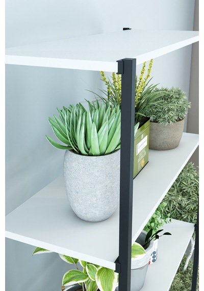 Scarlet 5 Raflı Çiçeklik Saksılık Saksı Standı Dekoratif Çok Amaçlı Raf 150 Cm Beyaz Beyaz