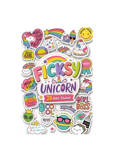 Unicorn Tek Boynuzlu At Sticker Seti - 28 Adet Etiket Çıkartma Diğer