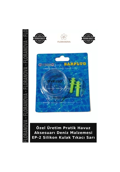 Özel Üretim Pratik Havuz Aksesuarı Deniz Malzemesi Ep-2 Silikon Kulak Tıkacı Sarı