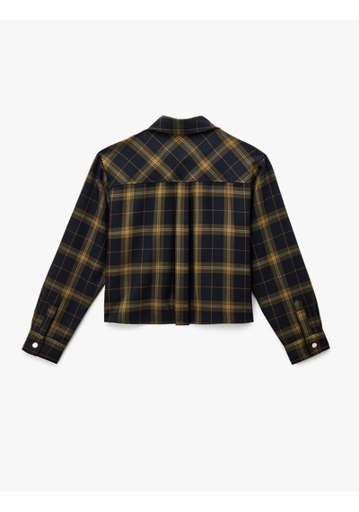 Koton Regular Fit Cep Detaylı Uzun Kollu Ekose Gömlek Lacivert Ekose 6wal60065ıw Lacivert Ekoseli