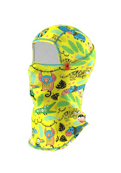Kids Pro Balaklava Baskılı Su İtici Özellikli Dwr Snowboard Kayak, Motosiklet, Bisiklet Kar Maskesi Sarı