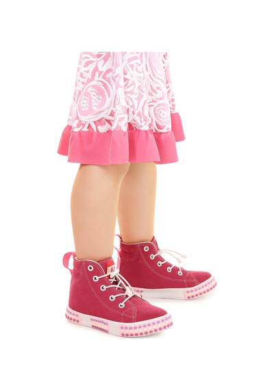 Kiko Kids Gamel Günlük Lastikli Kız Bebek Bot Ayakkabı Fuşya