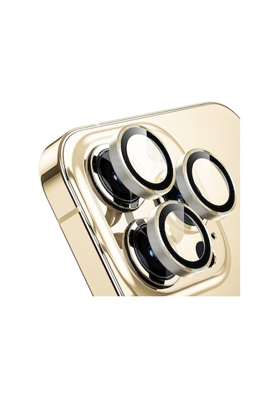 Buff Apple Uyumlu iPhone 13 Pro / 13 Pro Max Kamera Metal Lens Koruyucu Gold
