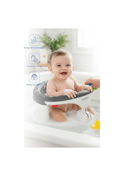 Babyjem Yandan Açılır Banyo ve Mama Oturağı Antrasit