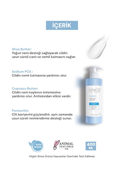 Sinoz Yoğun Nemlendirici ve Onarıcı Bakım Losyonu 400 ML