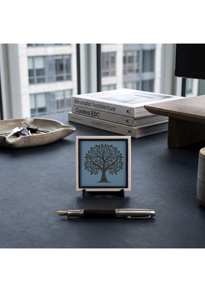 Hayat Ağacı Silüetli Modern Dekoratif Obje, Ev Ve Ofis İçin Anlamlı Aksesuar 10x10 Cm