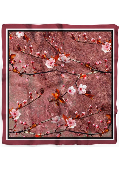 Kızıl Ağaç Desen 55x55cm Bandana/fular Çok Renkli