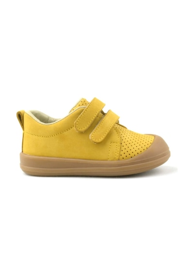 Rakerplus Hakiki Deri Sarı Cırtlı Anatomik Bebek Spor Ayakkabı Sneaker Sarı