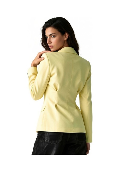 Hiccup Pucka Kadın Krep Blazer Ceket Limon Sarısı