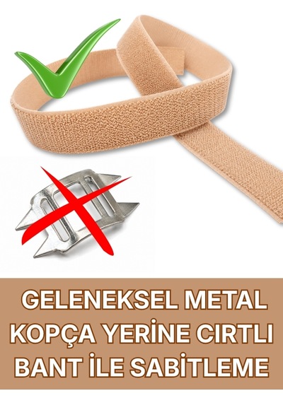 Premium Elastik Bandaj 20 Cm, Cırt Bantlı, Metal Kopçasız, 4,5 Metreye Kadar Uzar, Yoğun Dokuma, Güçlü Kompresyon Desteği Bej
