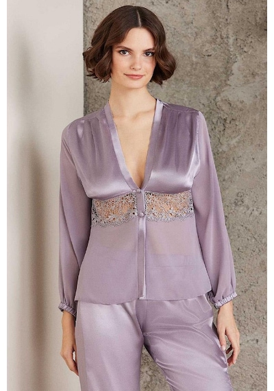 Pierre Cardin 6005 Kadın Saten Dantelli 6'lı Set-royal ROYAL