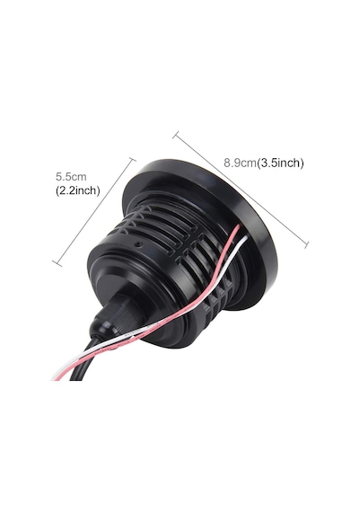 Mercekli Angel Yuvarlak Led Kırmızı Sis Farı 8.9cm Metal Gövde