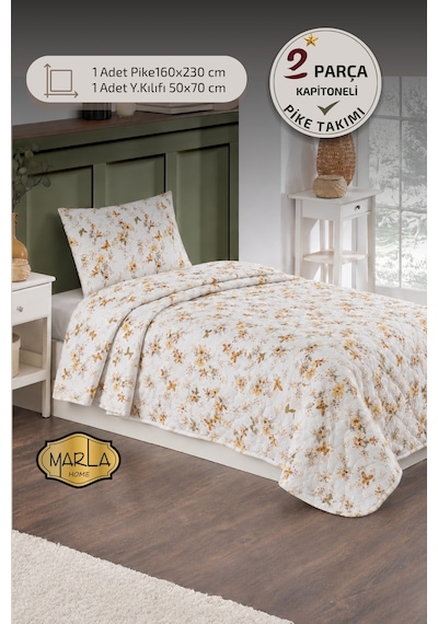 Tek Kişilik Pike Takımı 160x230 Cm Çok Amaçlı Yatak Örtüsü & Battaniye Sarı
