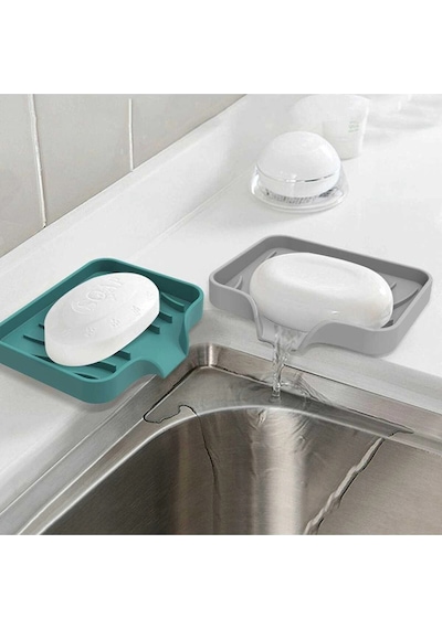 Silikon Mutfak, Banyo Su Giderli Vantuzlu Esnek Sabunluk Bordo Renk Çok Renkli