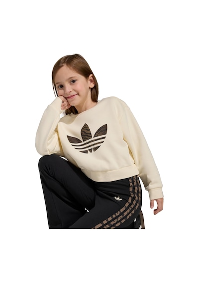 Kd5814-c Adidas Boxy Crew Set Çocuk Eşofman Takımı Bej Kd5814-c Bej Siyah