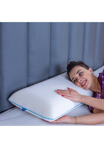 SimpleThePillow Oval Klasik Visco Yastık Memory Foam Boyun Yastığı Hafızalı Yastık 60*40*12