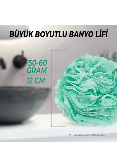 Banyo Ve Duş Lifi, Yumuşak Vücut Yıkama Lifi, Karışık Renkli Banyo Kesesi 2'li Paket