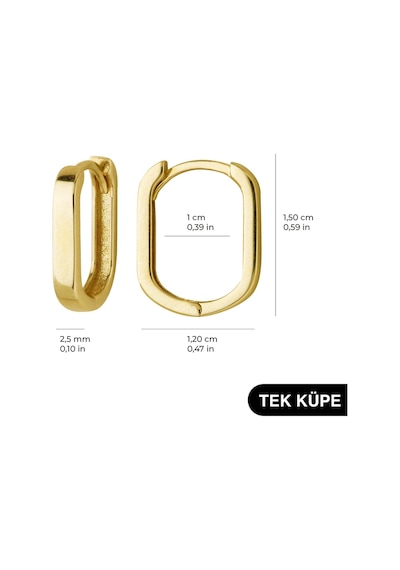 Goldkupe 14 Ayar Altın Modern Tek Halka Küpe 0,98 Gr-6314