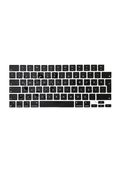 Arabulalaca Apple Uyumlu MacBook Pro 16.2 A2780 Türkçe Q Silikon Klavye Siyah