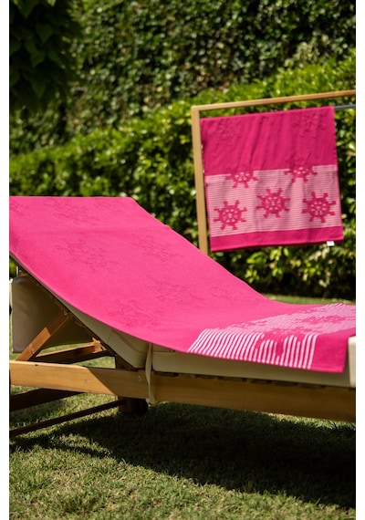 Menderes Home Cotton Collection Bukle Plaj Havlusu Çark Fuşya