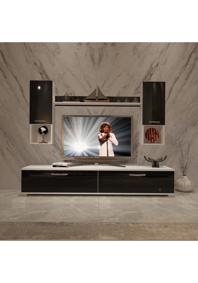 Decoraktiv Eko 5da Slm Std Tv Ünitesi Tv Sehpası Beyaz - Siyah