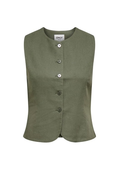 Only Onlgoa Regular Fit Bisiklet Yaka Düğmeli Yelek Bayan Yelek 15363724 Haki