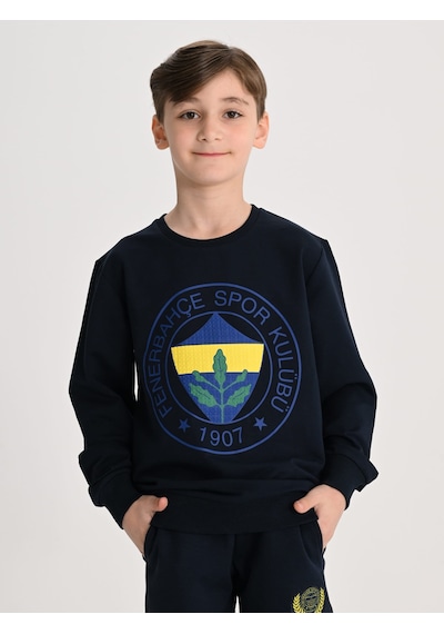 Fenerbahçe Lacivert Tribün Yüksek Armalı Çocuk Sweatshirt Fb Laci Yeni