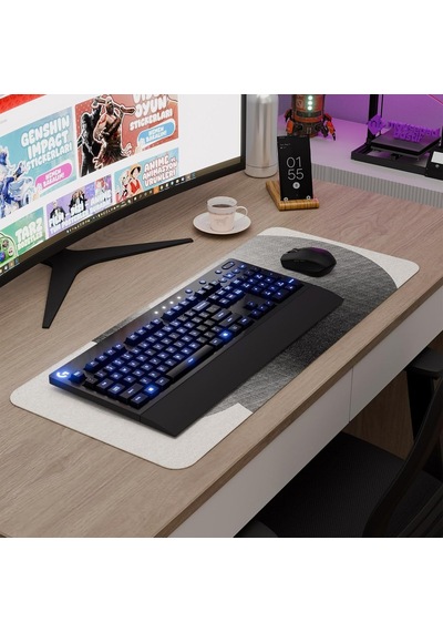 Brütalist Tarz Oyuncu Gaming Mouse Pad Kauçuk Kaymaz Taban Mousepad V4, 70x30 Xl