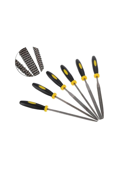 6163 Mini Ahşap Törpü Eğe Seti 14 CM 6'lı