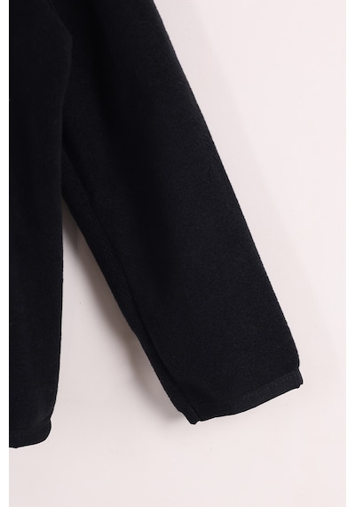 Monox Çocuk Lastik Manşetli Fermuarlı 3 Cepli Unisex Polar Ceket Siyah