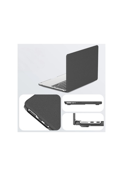 Apple Macbook Uyumlu  Air 15 2024 Macbook Uyumlu  Deri Kapak - Siyah Çok Renkli