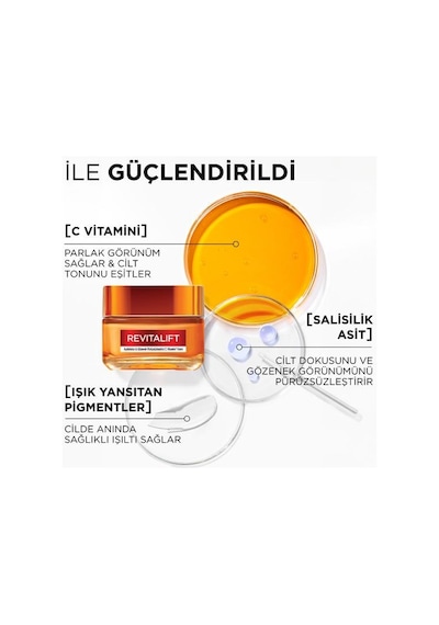 L'Oréal Paris Revitalift Clinical Aydınlatıcı ve Gözenek Pürüzsüzleştirici C Vitamini Krem 50 ML