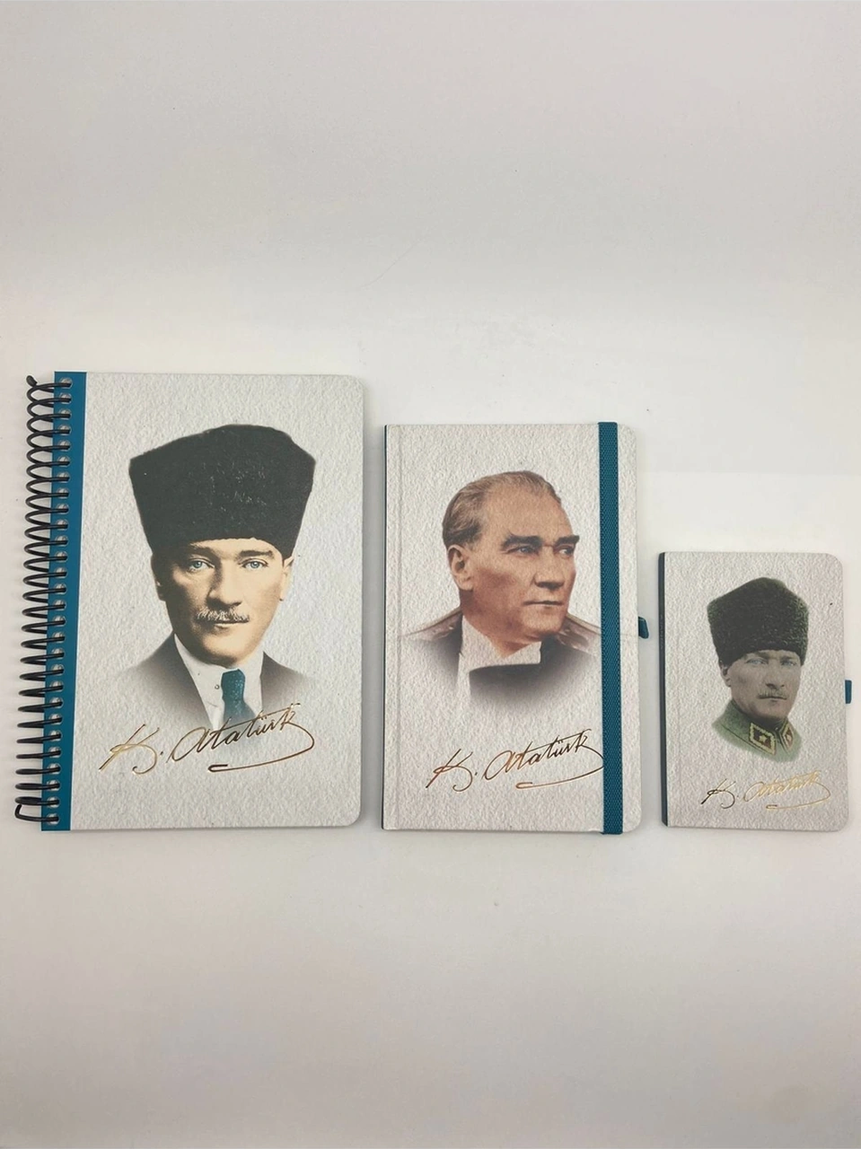 Atatürk Eski Ajanda 2'li + 9x14 Haftalık Ajanda Beyaz