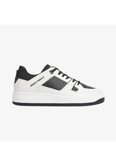 Tommy Hilfiger Tommy Jeans Basket Retro Erkek Siyah Sneaker Düz Em0em01508 Siyah