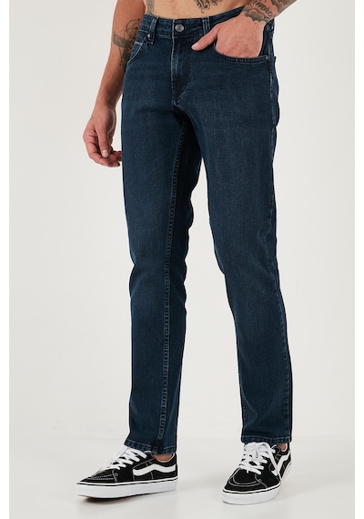 Buratti Pamuklu Regular Fit Normal Bel Boru Paça Jeans Erkek Kot Pantolon 2211C16Parma Lacivert