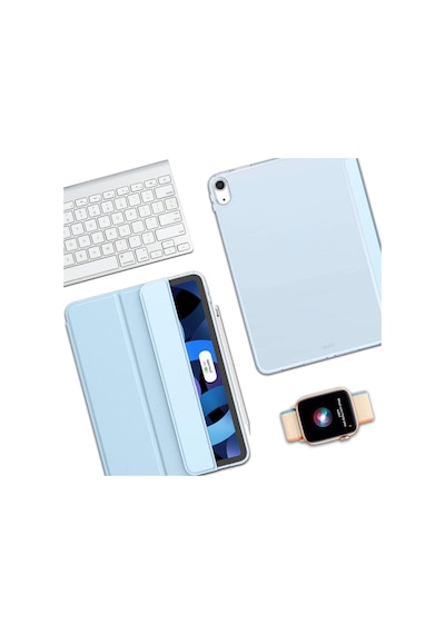 İpad 11. Nesil A16 Ve 10. Nesil 10.9" Uyumlu Kılıf A3355 A2696 Ultra İnce Standlı Kapak Bebek Mavisi Kapaklı Kılıf