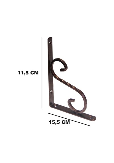 Beşel Ferforje Raf Alti Konsol L Demi̇ri̇ Ayağı Bakır 11.5 X 15.5 CM (2 Adet) + Vi̇daları