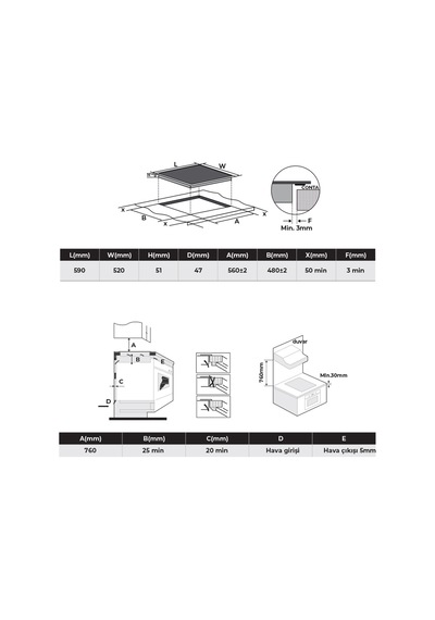 Tommatech TAV-6001-BG 60 CM Vitroseramik Elektrikli Ankastre Ocak