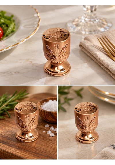 Aura Copper El İşlemeli Bakır Tuzluk Dekoratif Sofra Tuzluğu Ve Baharatlık Ac-tz-005