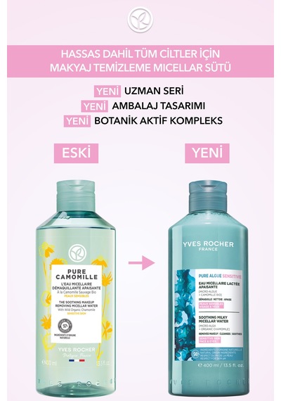 Yves Rocher Yüz&makyaj Temizleme Micellar Sütü-hassas Dahil Tüm Cilt-pure Algue Sensitive Botanik Kompleks 400ml