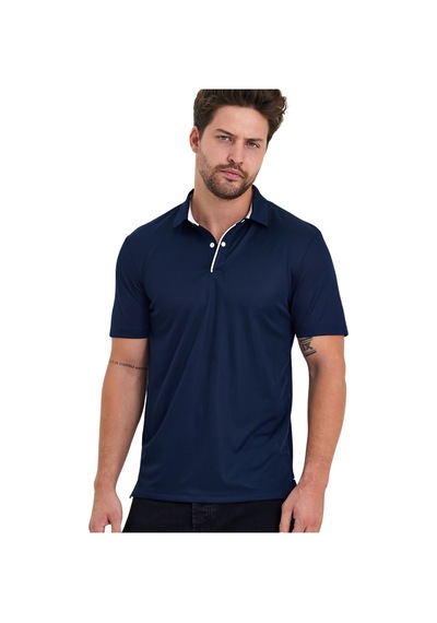 Erkek Kısa Kol Polyester Polo Yaka Fonksiyonel Tişört Dark Navy Lacivert
