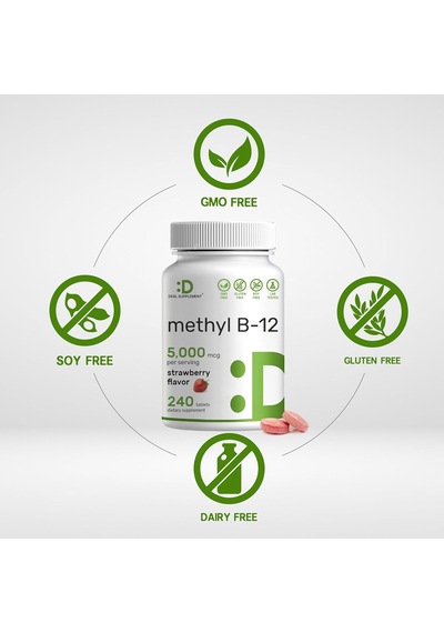 Deal Supplement Methyl B-12 Vitamins 5000 Mcg, 240 Tablets