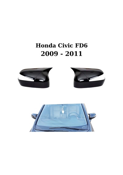 Honda Civic Fd6 2009 2010 2011 Uyumlu Araca Özel Yarasa Batman Piano Black Ayna Kapağı Takımı