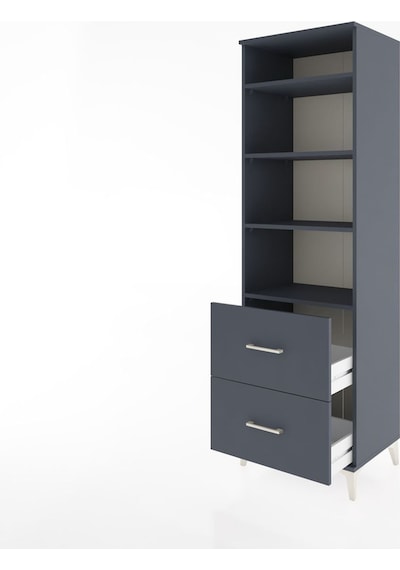 Hyperion Dolap 4 Raflı 2 Çekmeceli 60x44x195 Antrasit-antrasit Antrasit