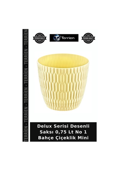 Delux Serisi Desenli Saksı 0,75 Lt No 1 Bahçe Çiçeklik Mini