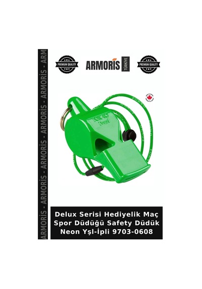 Delux Serisi Hediyelik Maç Spor Düdüğü Safety Düdük Neon Yşl-ipli 9703-0608