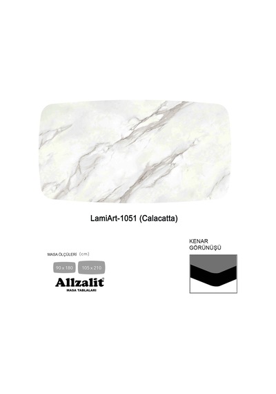 Lamiart Masa Tablası 90x160 - Dclamart-1051 - Calacatta Çok Renkli