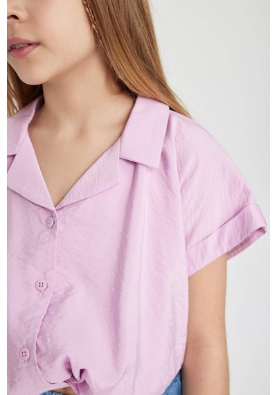 DeFacto Kız Çocuk Cropped Fit Kısa Kollu Gömlek B5063A824SMPN444